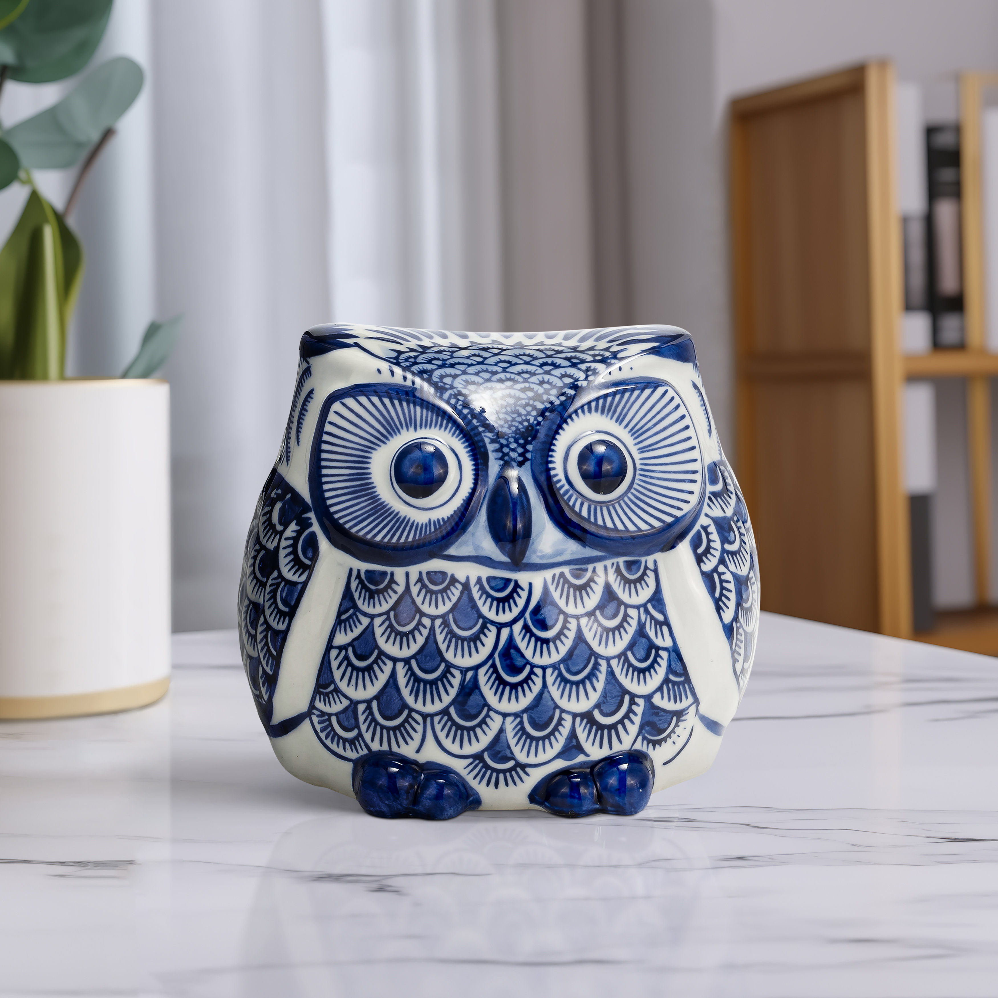 Fashion Vintage set of 3 ceramic owl containers